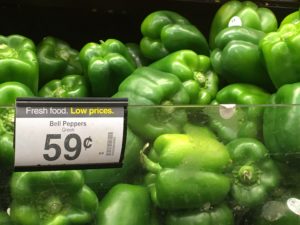 green pepper for 59 cents